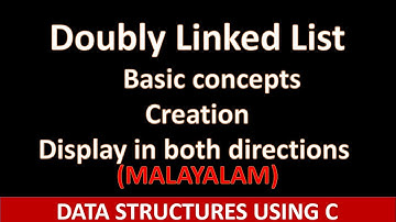 Doubly linked list | Basic concepts| Creation |Display forward and backward |Malayalam tutorial
