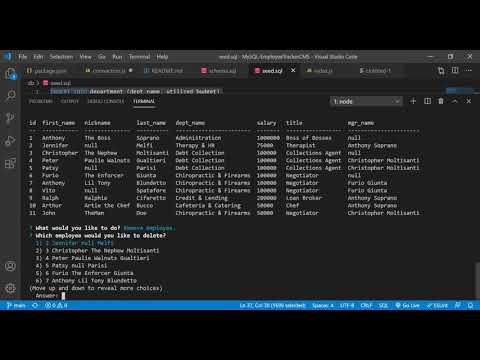 MySQL Employee Tracker CMS
