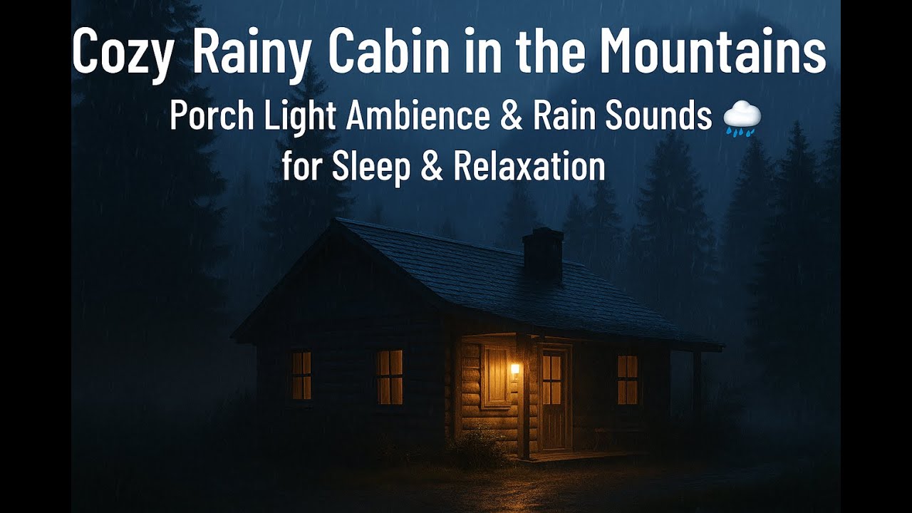 Cozy Rainy Cabin in the Mountains | Porch Light Ambience & Rain Sounds ...
