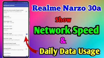 How To Show Daily Data Usage In Realme Narzo 30a | Realme Narzo 30a Show Daily Data Usage