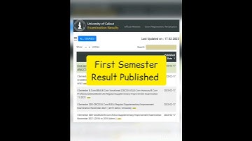First Semester Exam Result Published