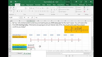 How to Calculate Present Value (PV) of Annuity Due in MS Excel