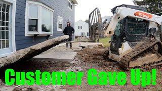 Removing concrete patio slab