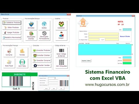 Excel VBA - Sistema Financeiro com Código de Barras