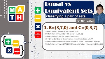 Classifying Equal vs. Equivalent Sets - Math 7_Unit 1_Lesson 2_Practice Exercises B