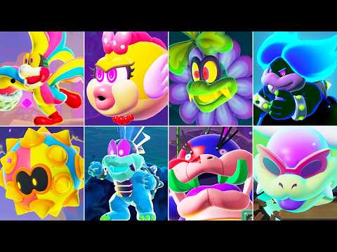 Super Mario Bros Wonder DLC - All Koopaling Bosses (No Damage)