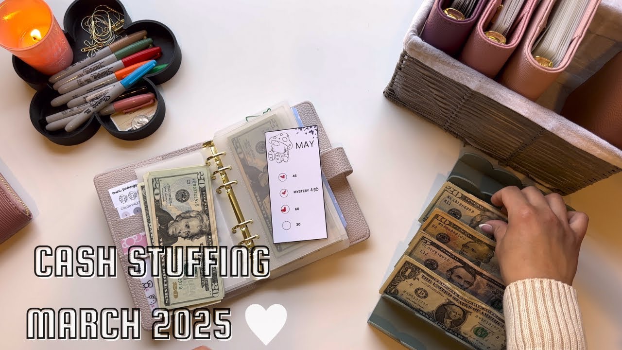 Cash Envelope Stuffing + Happy Mail | March 2025 💚