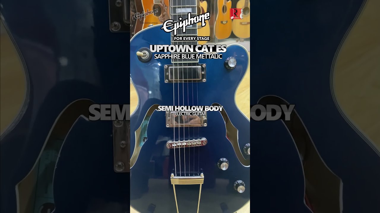 ギター Uptown Kat ES Sapphire Blue llic Amazon.com: Epiphone Uptown Kat ES Semi-Hollowbody, Sapphire