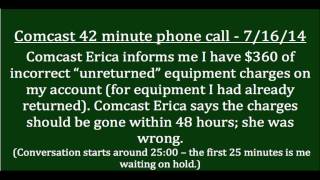 Celebrity Comcast Erica fails to remove my fake unreturned equipment fees. Profile