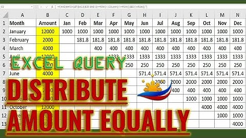 Excel Query: How to Distribute Amount Equally By Month