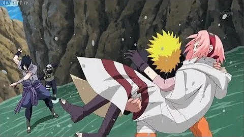 Naruto aparece y salva a Sakura de morir en manos de Sasuke | Sub Español