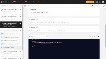 Sequential Digits LeetCode Problem 1291 | leetcode solution