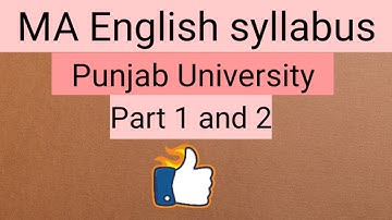 Ma English syllabus of punjab University of part one and two 2023.