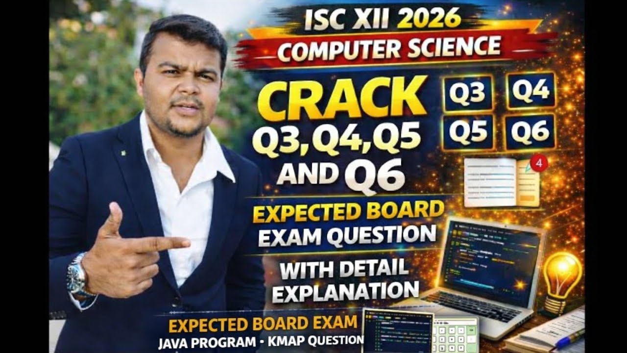 ISC XII Computer Science 2026 most Expected Java Programs and K-Map ...