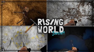 Rising World Survival #5 - How Deep for Tungsten, Sulfur, & Spiders
