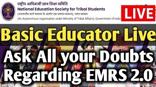 EMRS Live Session 🔥 Ask your queries regarding EMRS/KVS NVS/Railway/DSSSB। Basic Educator Live💯
