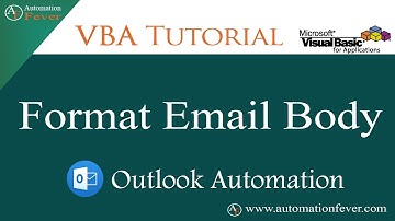 Format Email Body in VBA  | VBA Outlook Automation | Excel VBA Tutorial in Hindi
