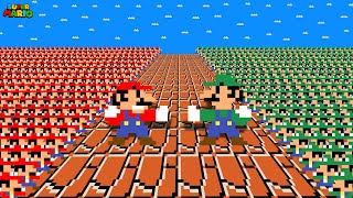 King Rabbit: If 100 Tiny Mario vs 100 Tiny Luigi in Super Mario Bros?