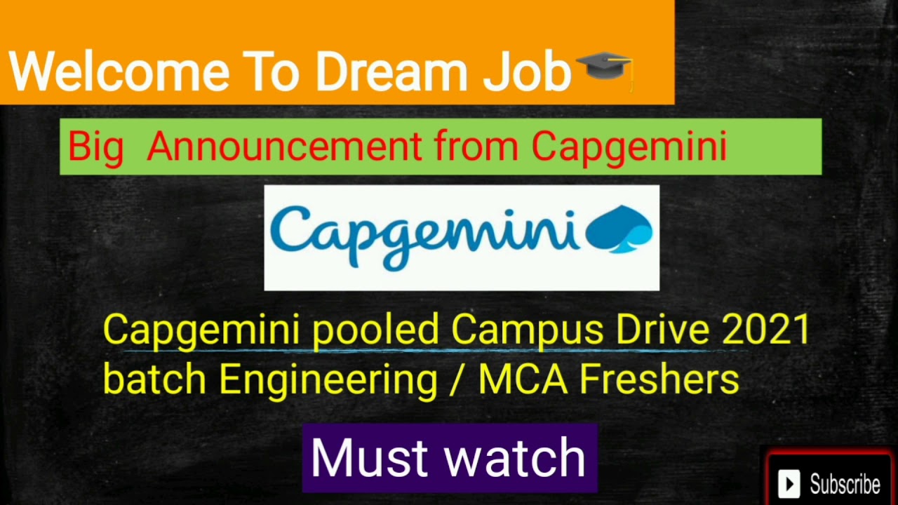 Capgemini pooled campus drive 2021| freshers hiring|live update 🔴