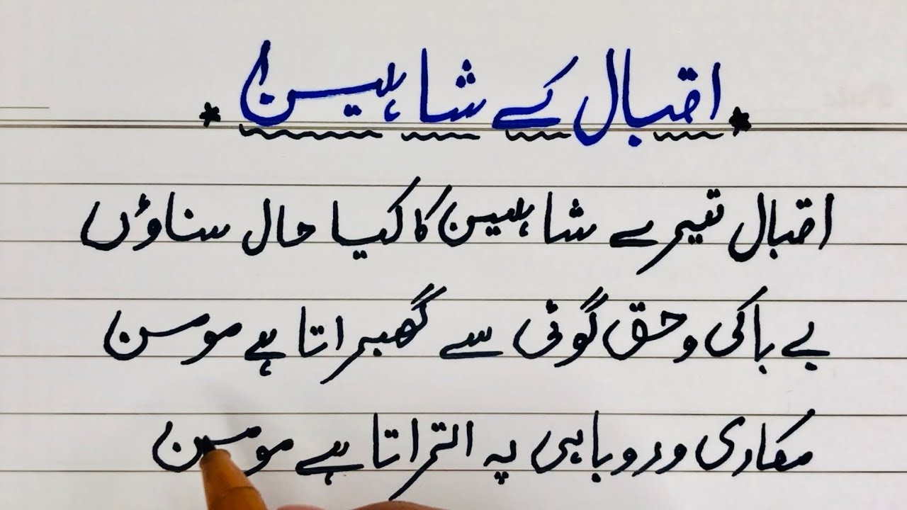 iqbal ka shaheen essay in urdu 300 words