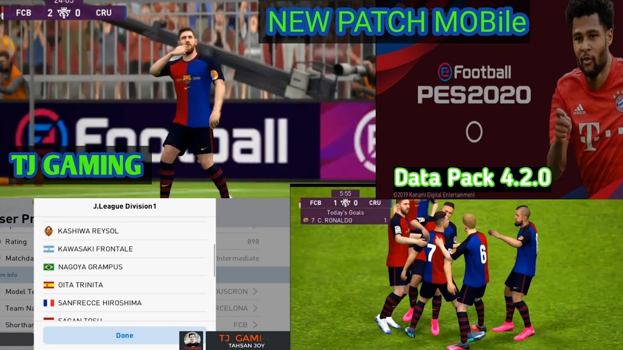 PES 20 Mobile New Patch 4.2.0 | DataPack 4.2.0| eFootball 20 Android | TJ Gaming |