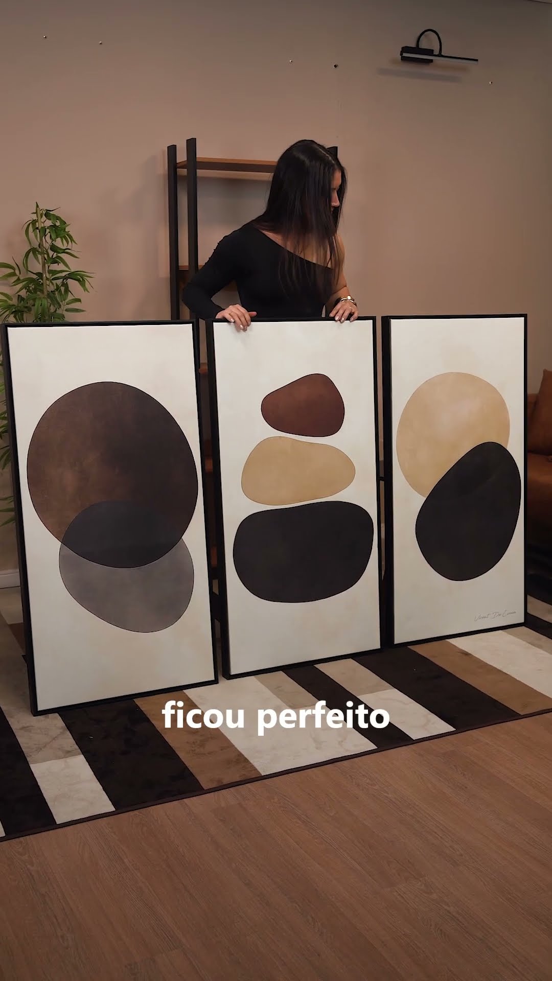 Vídeo de Quadro Pedras do Equilíbrio 3 Peças