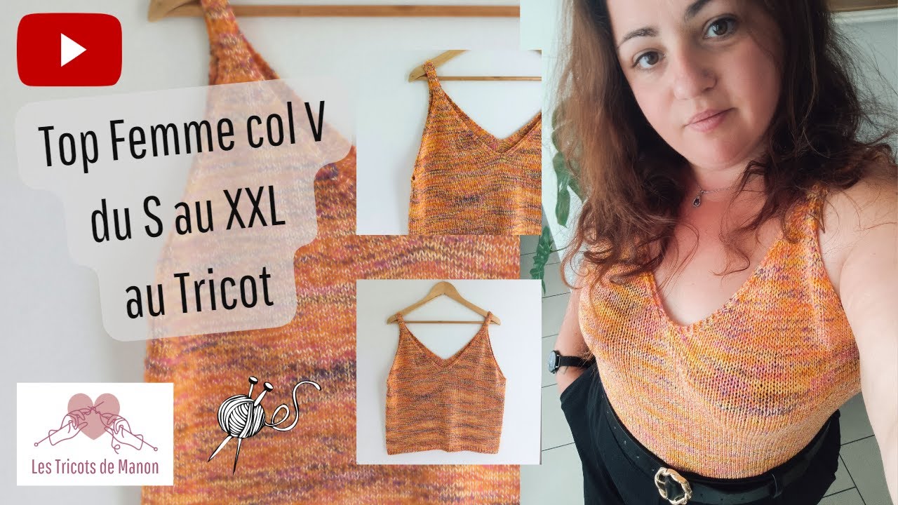 Top Femme col V au Tricot du S au XXL