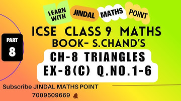 ICSE Class 9 Ch-8 Triangles From S. Chand