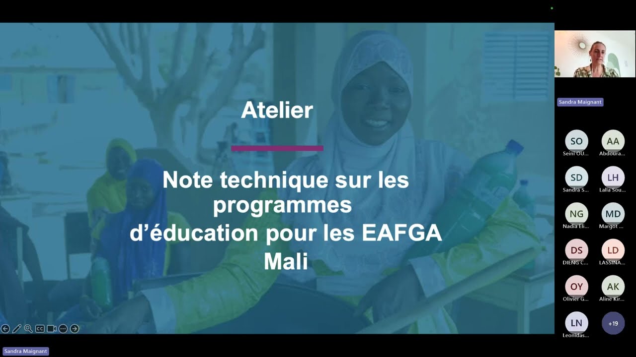 Webinaire Education pour les EAFGA - Mali