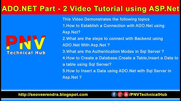 ADO.NET Part - II Video Tutorial using ASP.Net