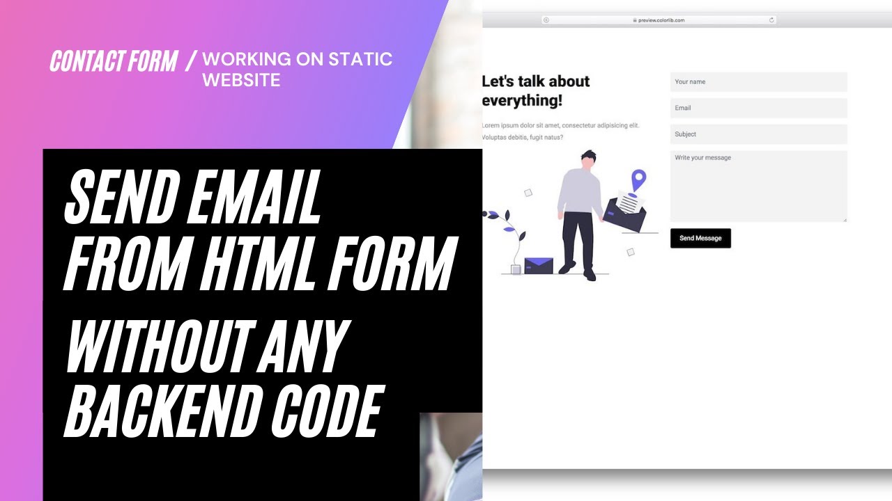 Send Email From HTML Form Without Any Backend Code | Send An Email From Static Website Contact Form