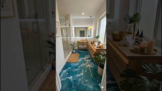 Luxury Ocean Epoxy Bathroom Transformation | Tropical Metallic Floor Timelapse #asmr #resurface