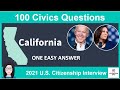 [California #2] 100 civics questions and answers for the US citizenship interview 2021 California