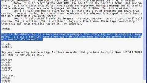 HTML Tutorial 1 - The Basics