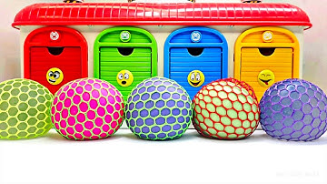 Satisfying Garage ASMR | Making 5 Real Slime Balls Net Magic Unboxing Beadss IN 4 Color ASMR Garage