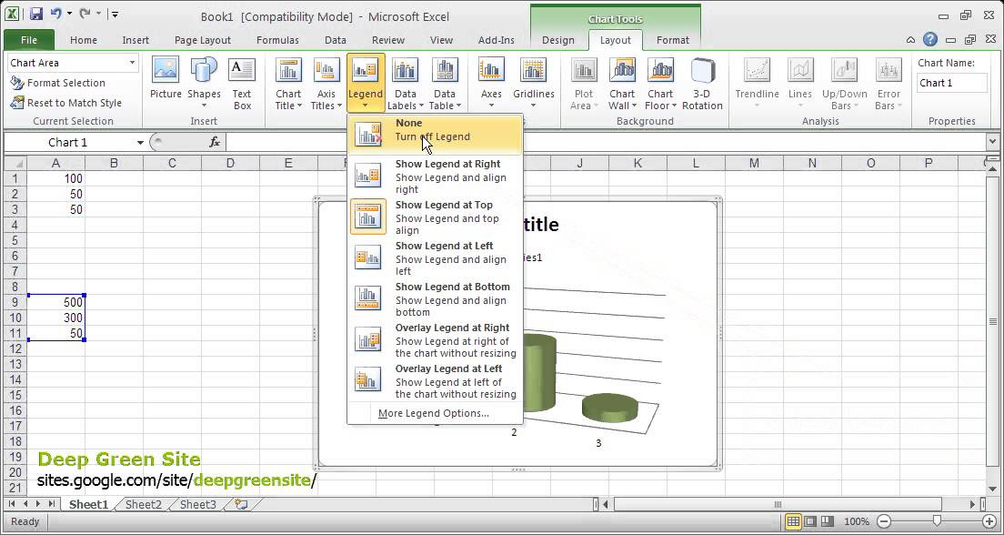 Excel 2013 Pie Chart Legend