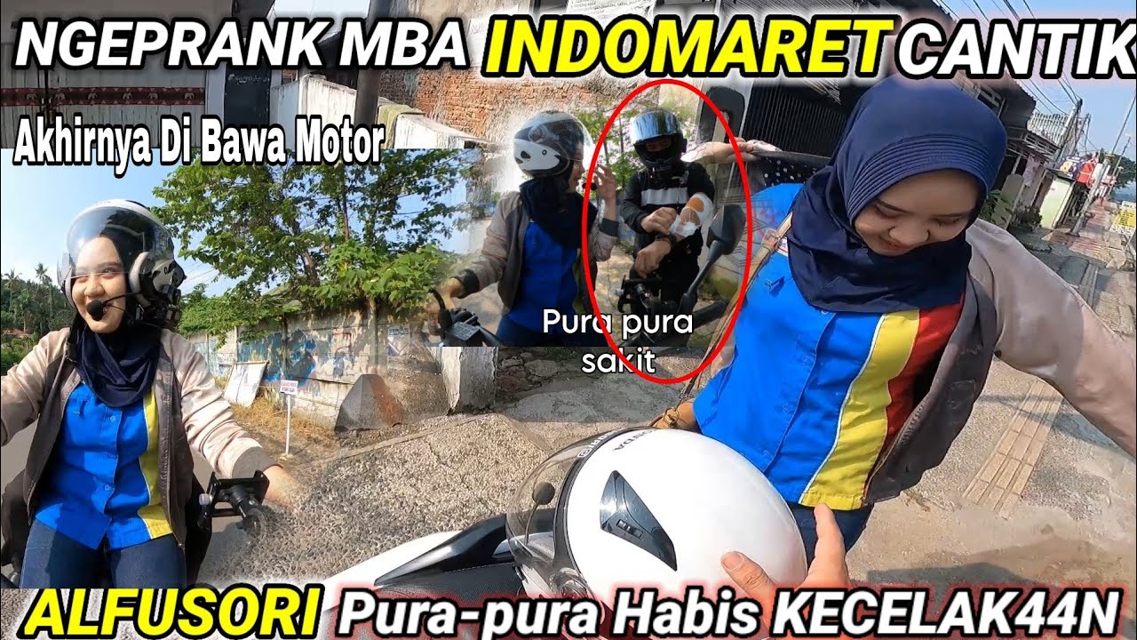 NGEPRANK Mba Indomaret CANTIK pura pura sakit biar di GONCENG, Dan Ternyata Mau... |#alfusori