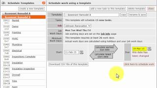 6.2 Schedule using a template in BuildIT construction scheduling software