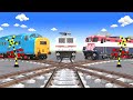 【踏切アニメ】あぶない電車 THOMAS FRIENDS RAINBOW COLORS Railroad Crossing Animation #Trop