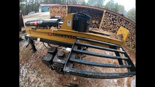 County Line 25 Ton Wood Splitter and Four Way Wedge Splitting Red Oak