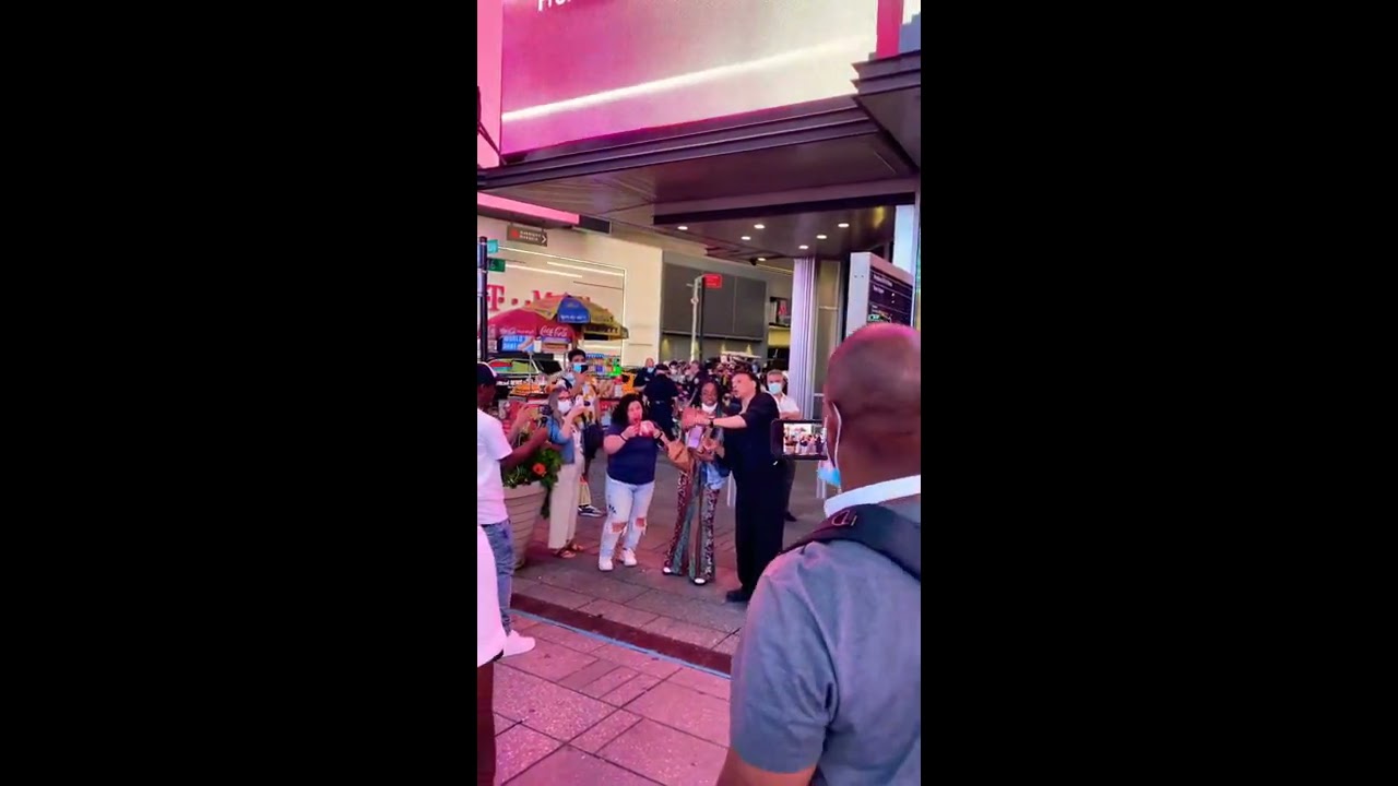Street magic in 42nd street Time square