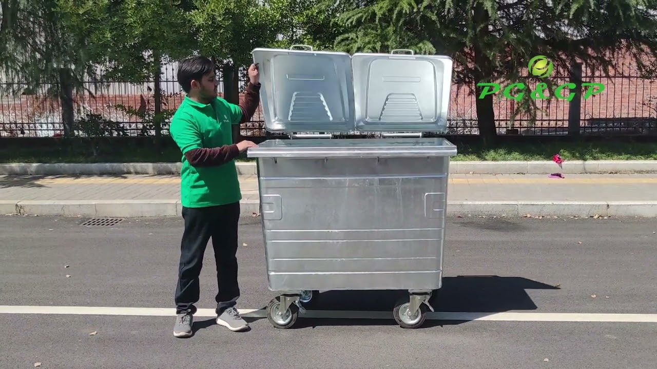 660L hot dip galvanized waste container