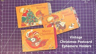 Vintage Christmas Postcard Ephemera Holders