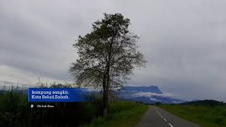 view gunung kinabalu from kg sangkir kota belud