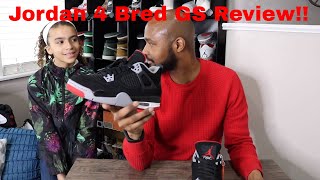 Father / Daughter Air Jordan 4 BRED GS Review & ON FOOT! Comparison