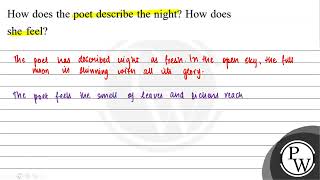 How does the poet describe the night? How does she feel? screenshot 1