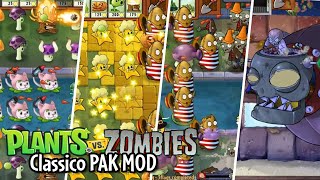 PvZ 1 PAK Clasico Mod by elpudul manda | When PvZ 1 Plants acts like PvZ 2 | Gameplay