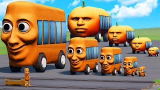 Big & Small Tung Tung Sahur Bus vs Udin Din Dun Bus vs Tung Tung Trains | BeamNG.Drive