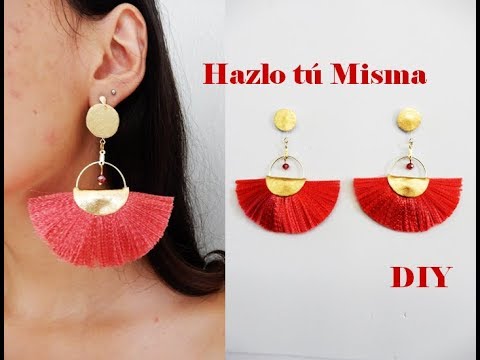 Afectar Aliviar avaro ARETES EN FORMA DE ABANICO | Fácil y Sencillo DIY - YouTube