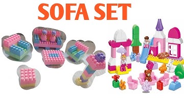 Sofa set, makingsofa set with building blocks, kids sofa set, hwo to make sofa set/furniture for kid
